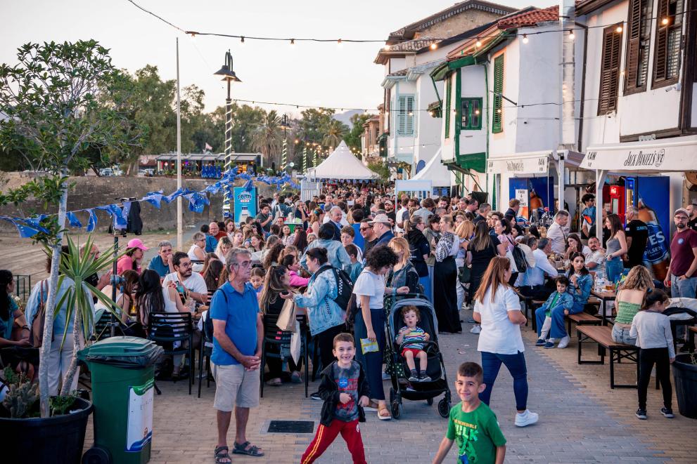 Crowds attending Europe Day festivities